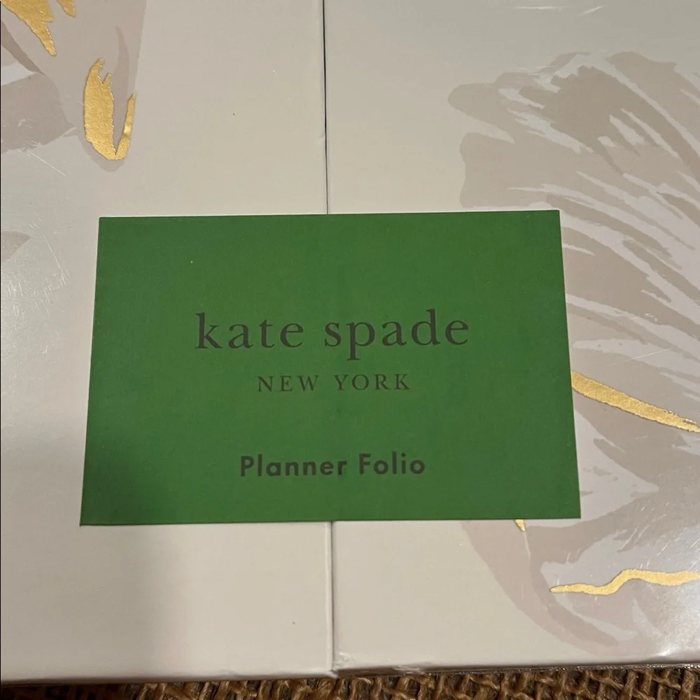 Kate Spade Gold and Cream Floral Planner Folio